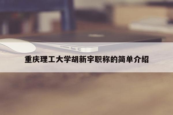 重慶理工大學胡新宇職稱的簡單介紹