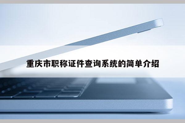 重慶市職稱(chēng)證件查詢(xún)系統(tǒng)的簡(jiǎn)單介紹