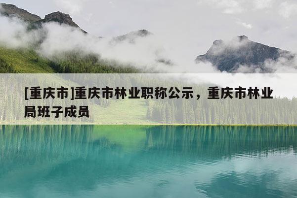 [重慶市]重慶市林業(yè)職稱公示，重慶市林業(yè)局班子成員