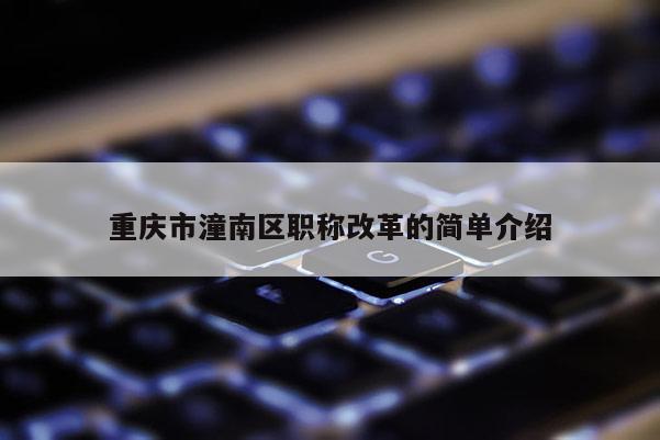 重慶市潼南區(qū)職稱改革的簡(jiǎn)單介紹