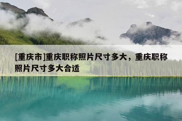 [重慶市]重慶職稱照片尺寸多大，重慶職稱照片尺寸多大合適
